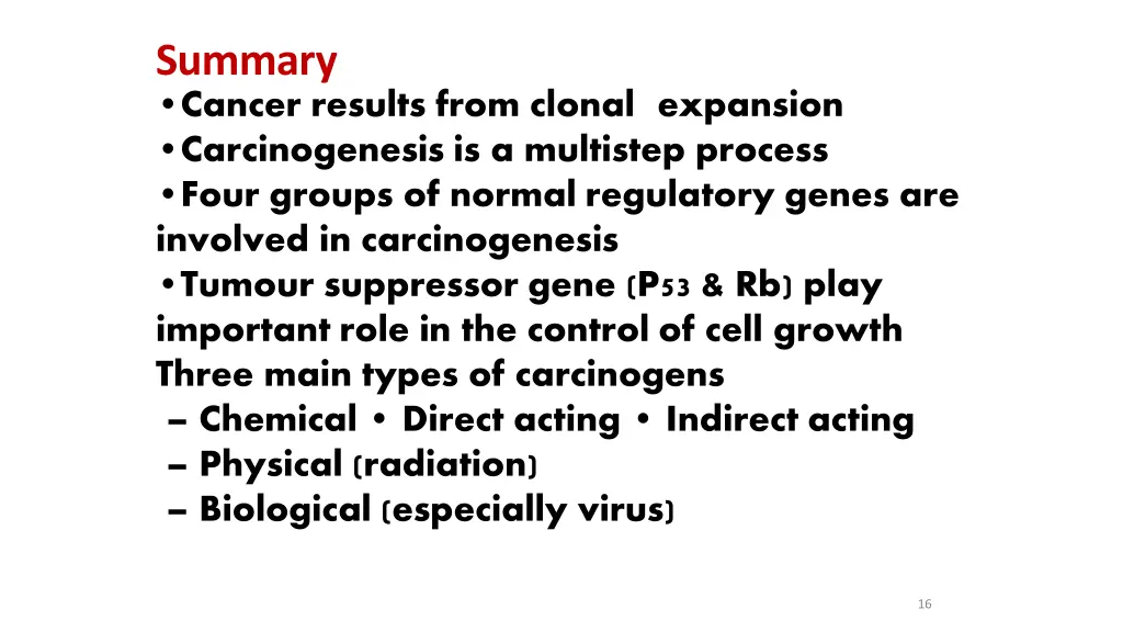 summary cancer results from clonal expansion