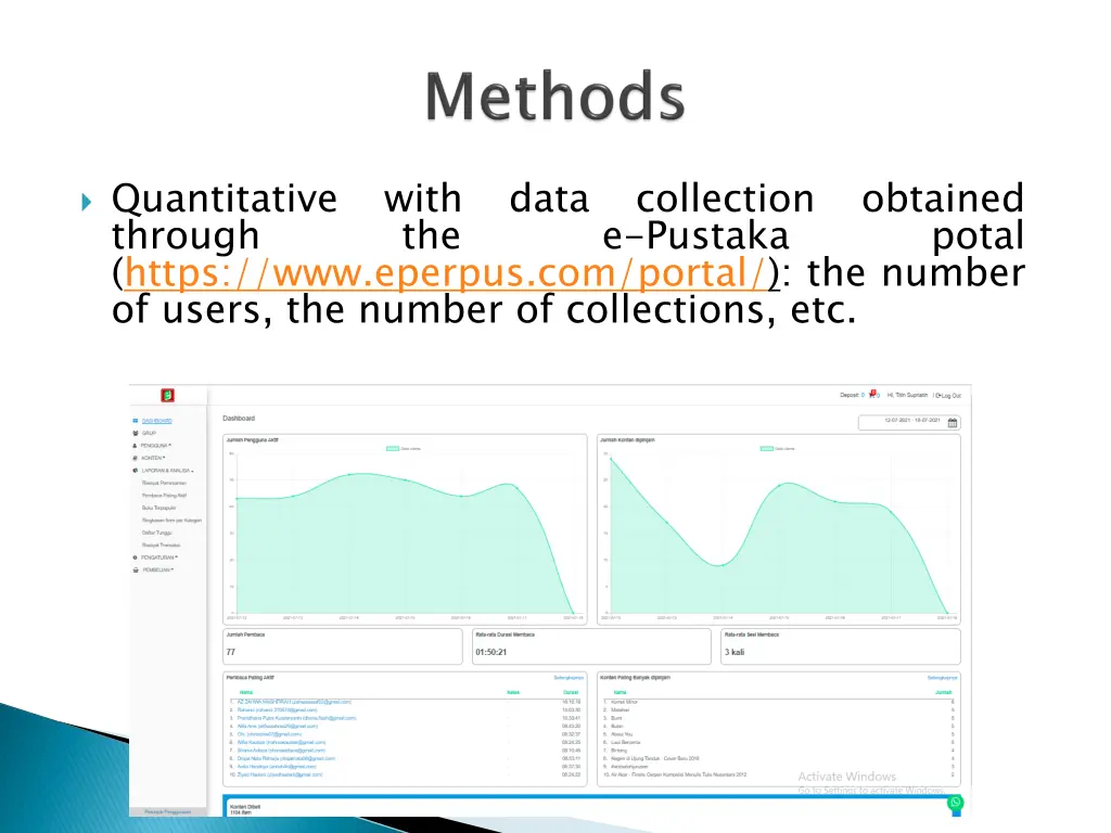quantitative with data collection obtained