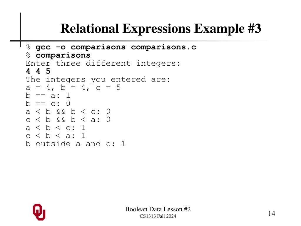 relational expressions example 3