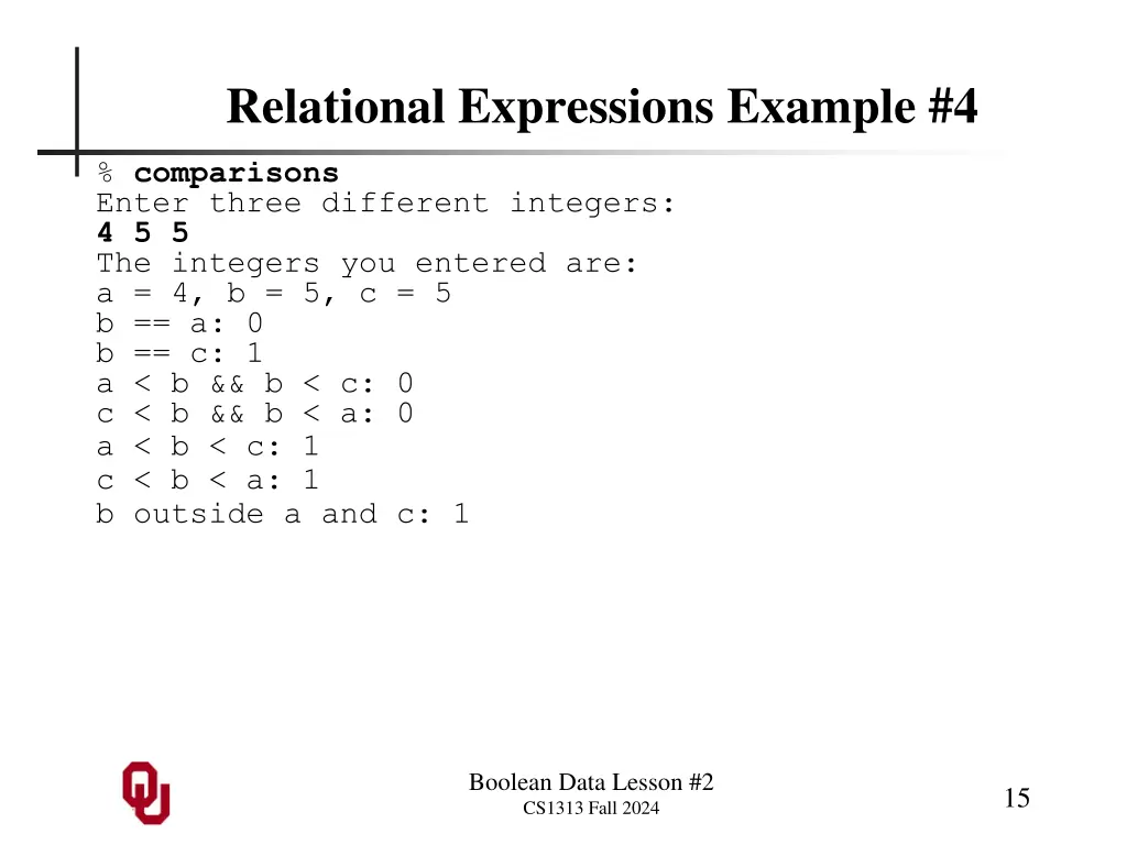 relational expressions example 4