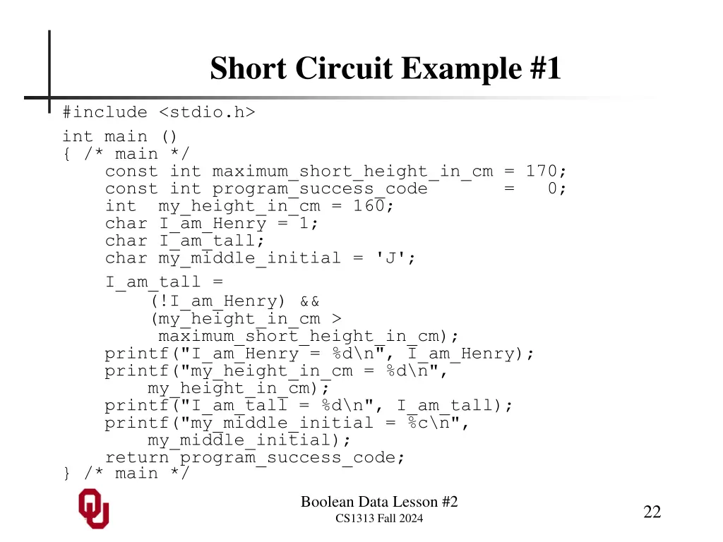 short circuit example 1