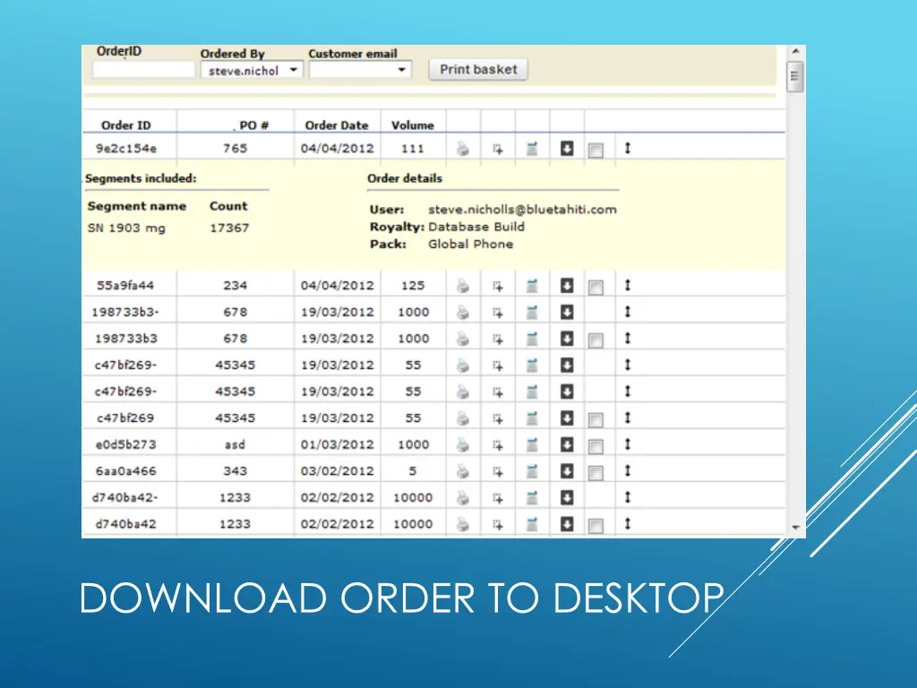 download order to desktop