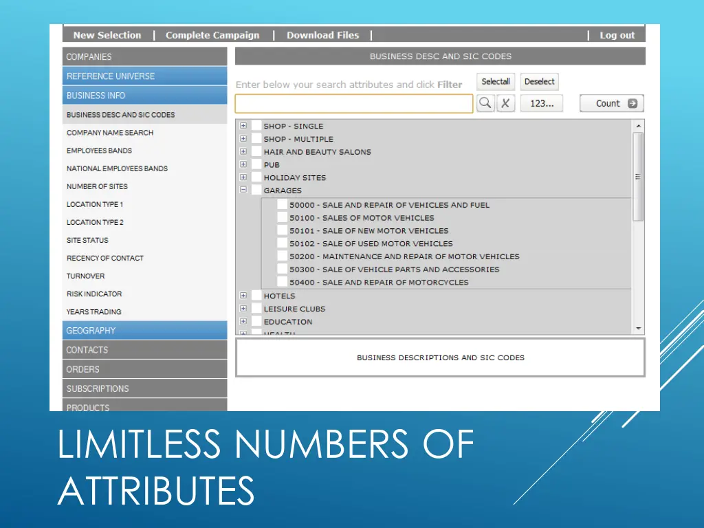 limitless numbers of attributes