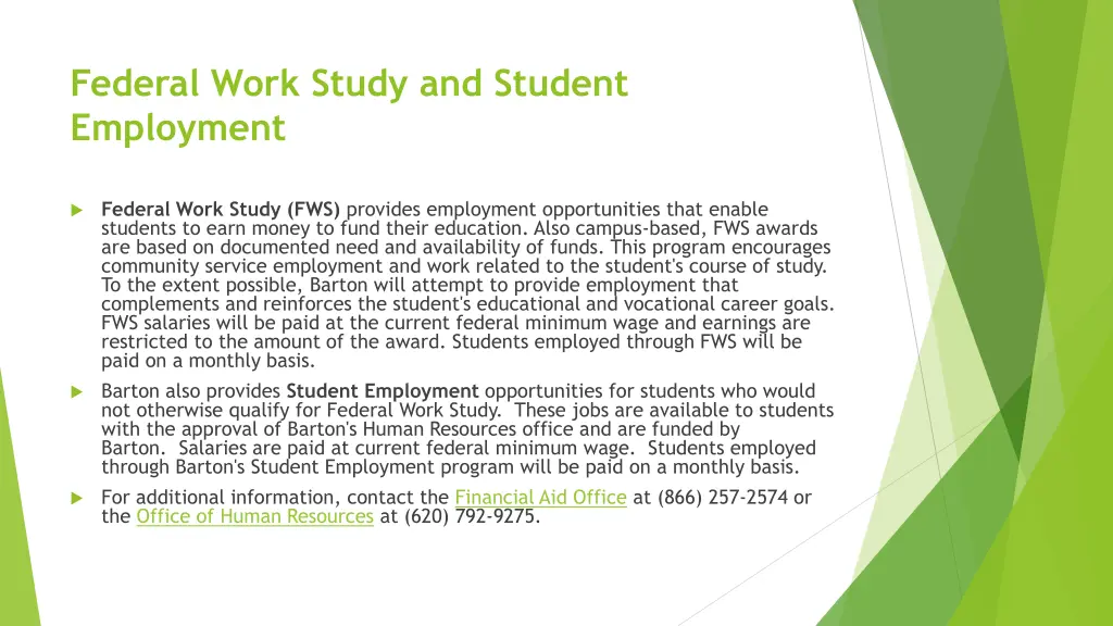 federal work study and student employment