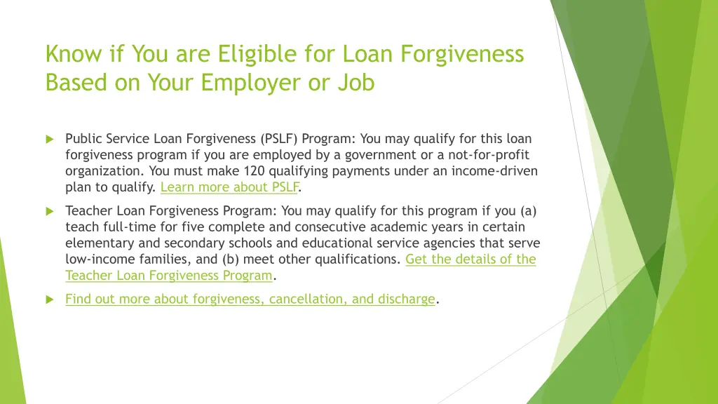 know if you are eligible for loan forgiveness