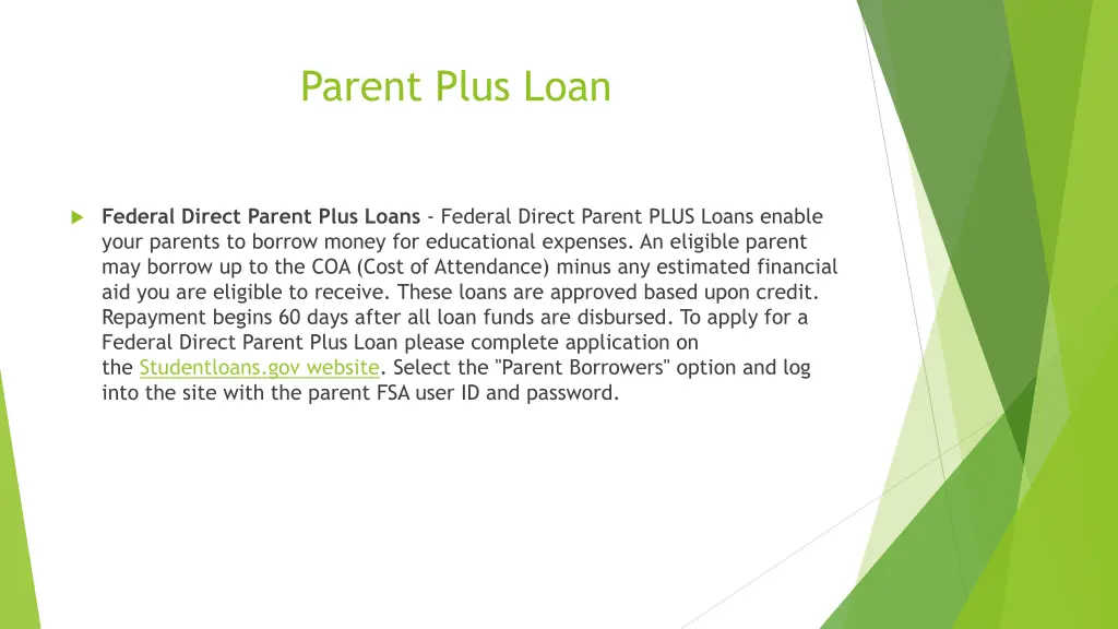 parent plus loan