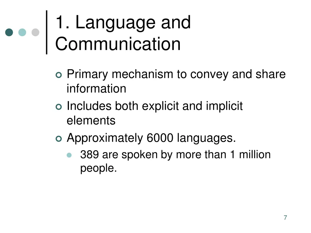 1 language and communication