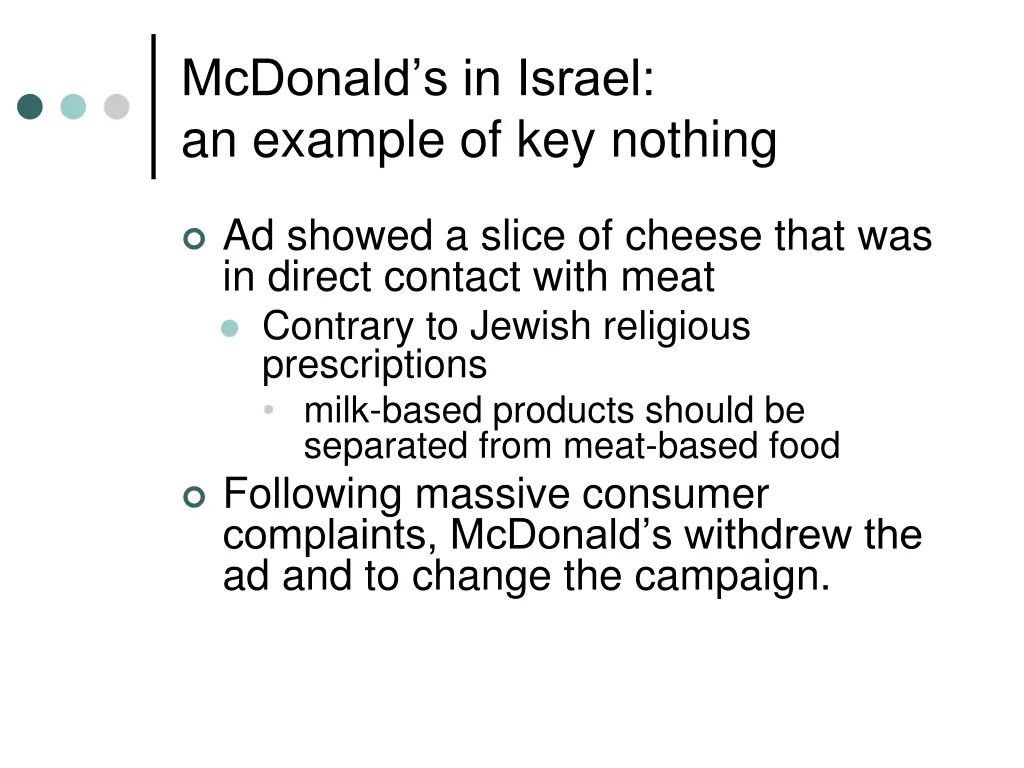 mcdonald s in israel an example of key nothing