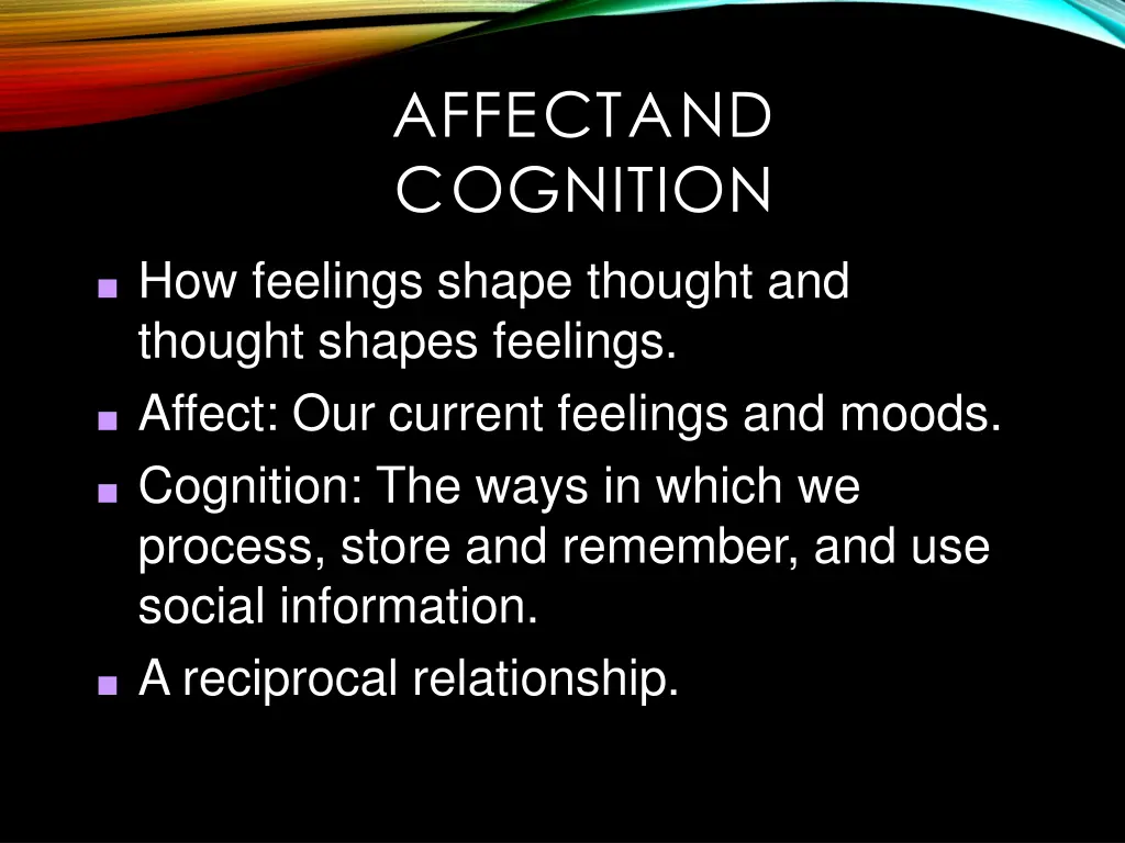 affectand cognition