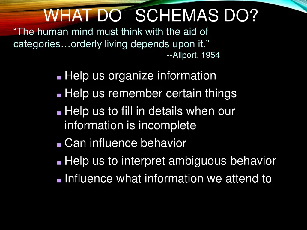 what do schemas do the human mind must think with