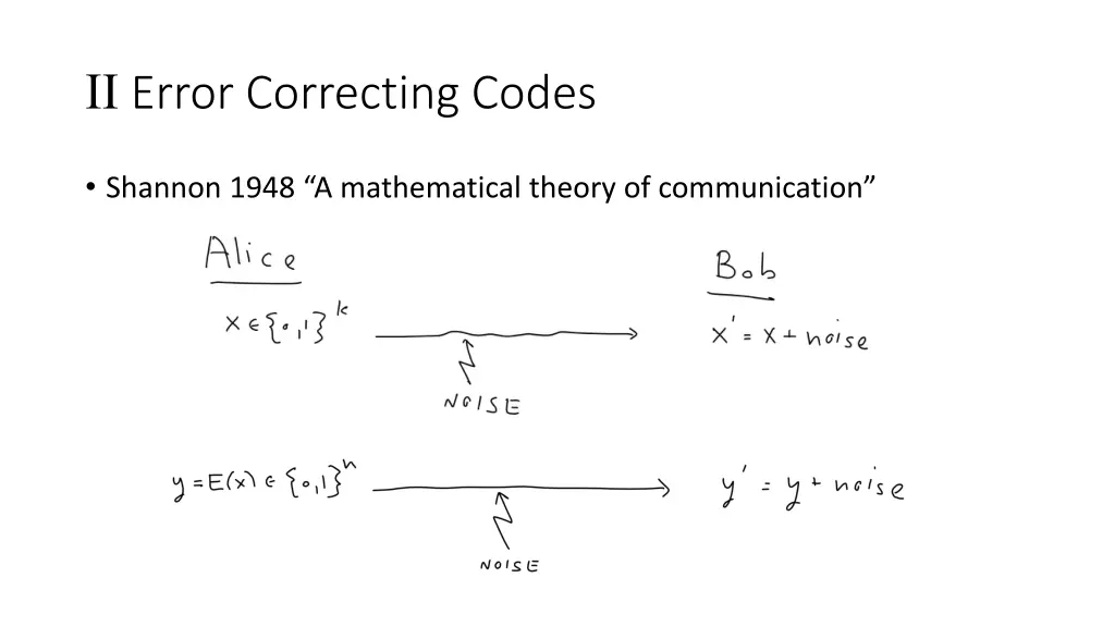 ii error correcting codes