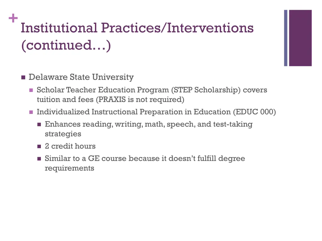 institutional practices interventions continued 1