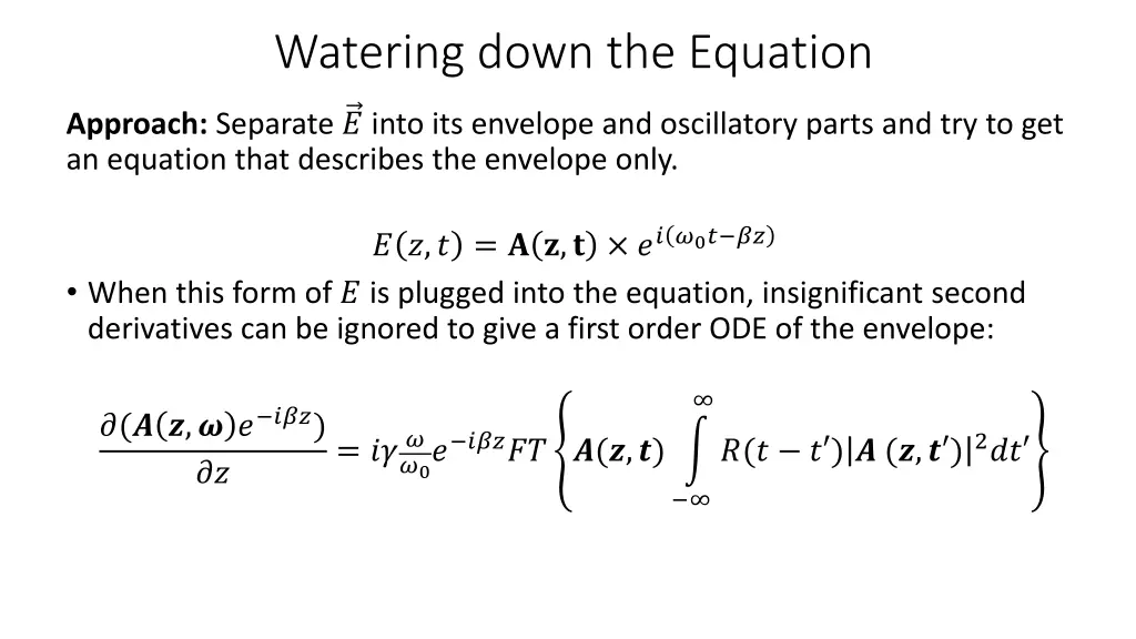 watering down the equation