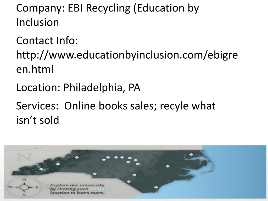 company ebi recycling education by inclusion