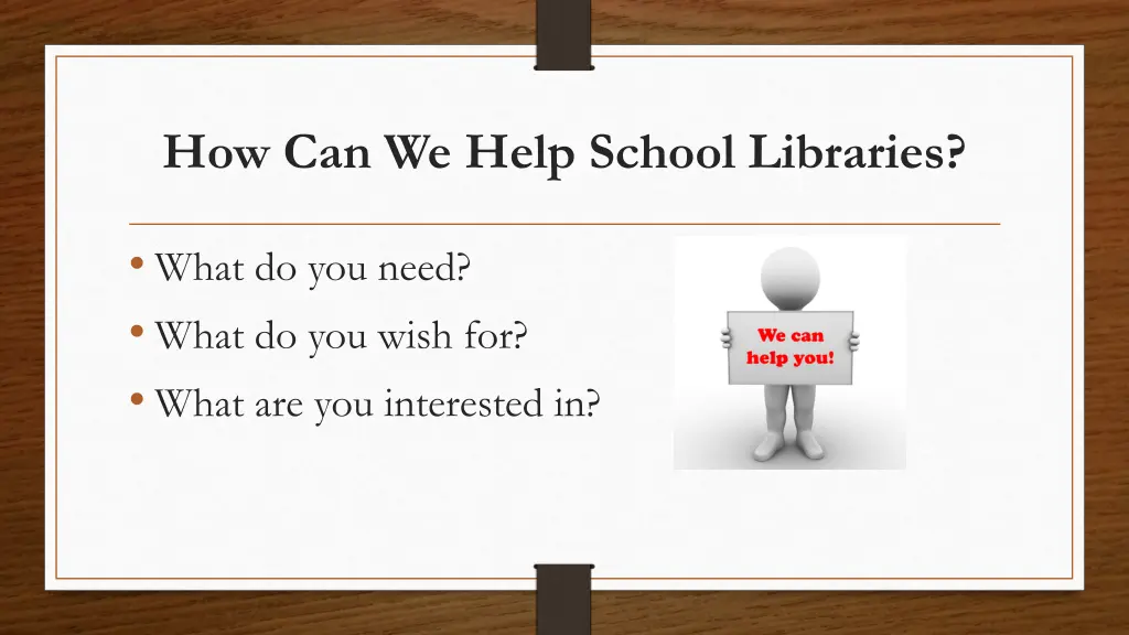 how can we help school libraries