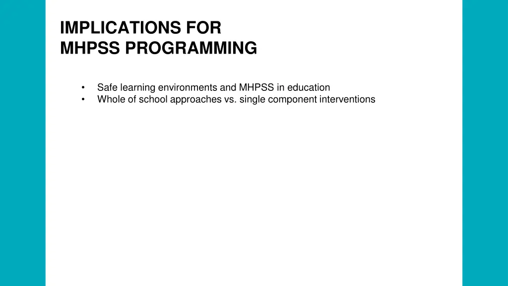 implications for mhpss programming