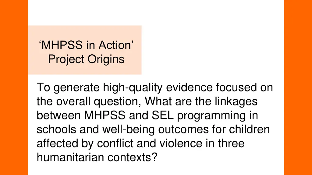 mhpss in action project origins