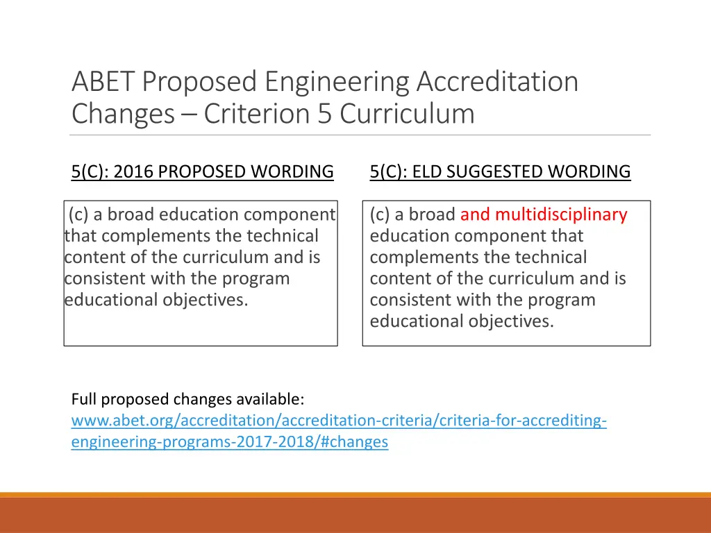 abet proposed engineering accreditation changes 1