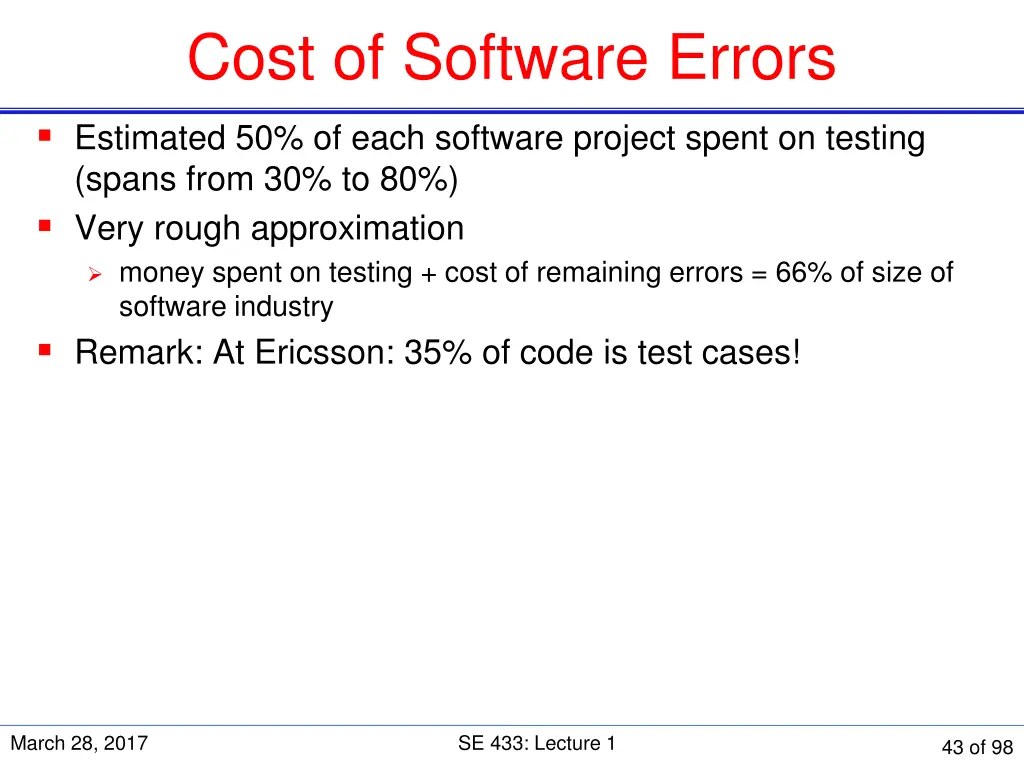 cost of software errors