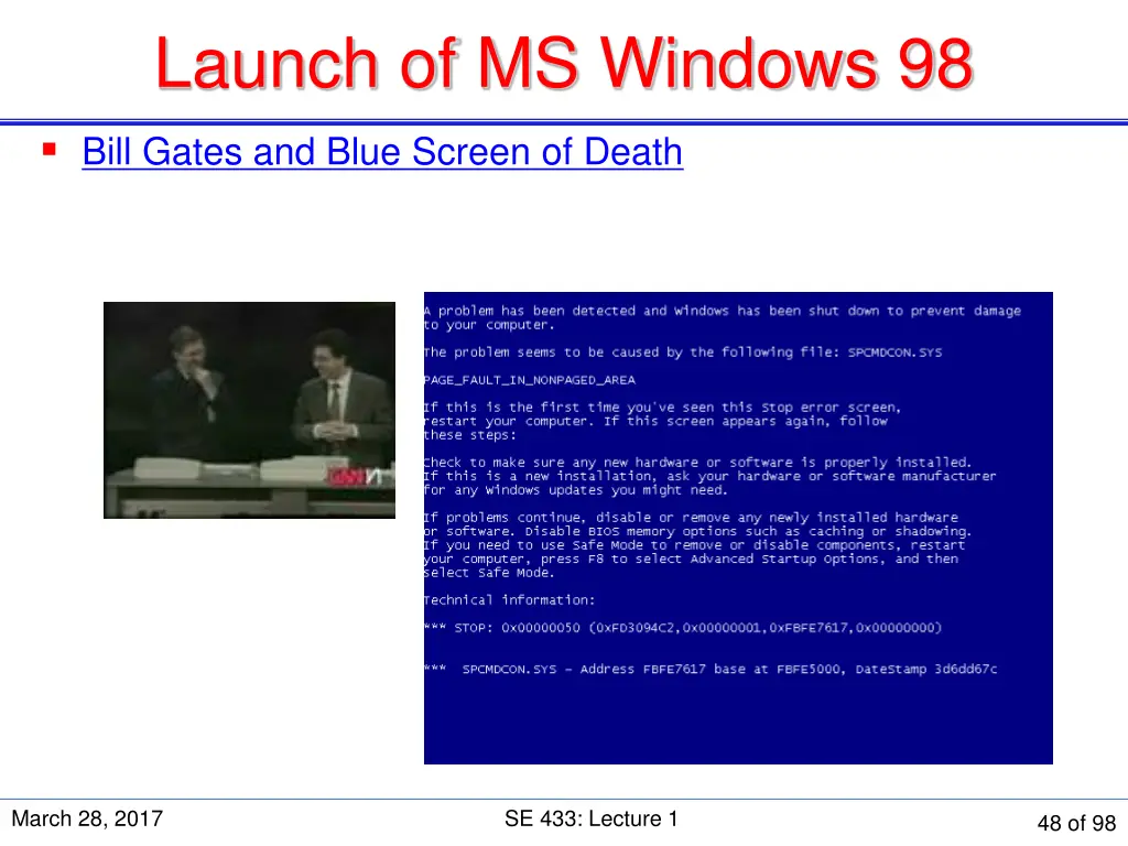 launch of ms windows 98