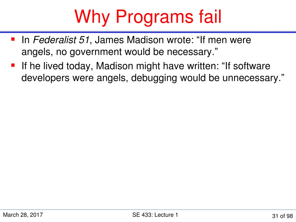 why programs fail