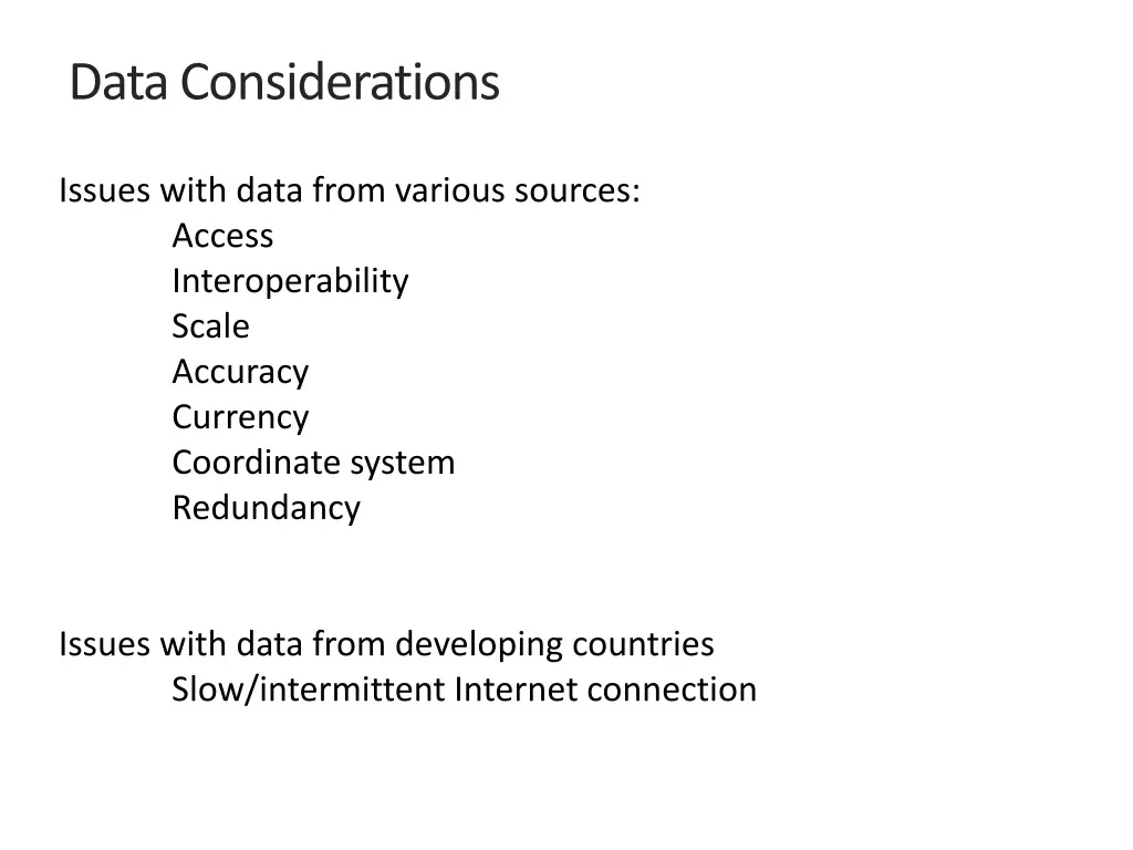 data considerations 2