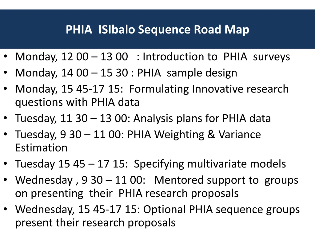 phia isibalo sequence road map