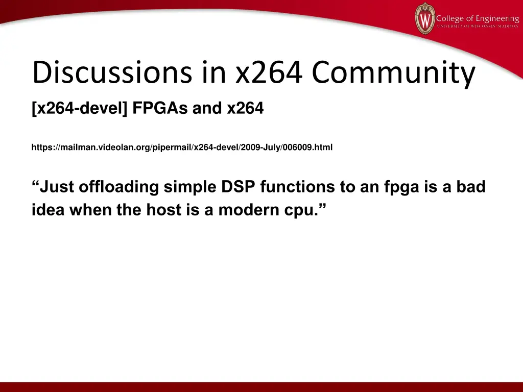 discussions in x264 community x264 devel fpgas