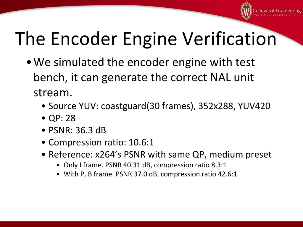 the encoder engine verification