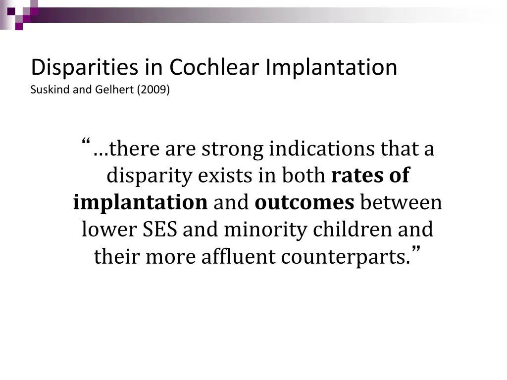 disparities in cochlear implantation suskind