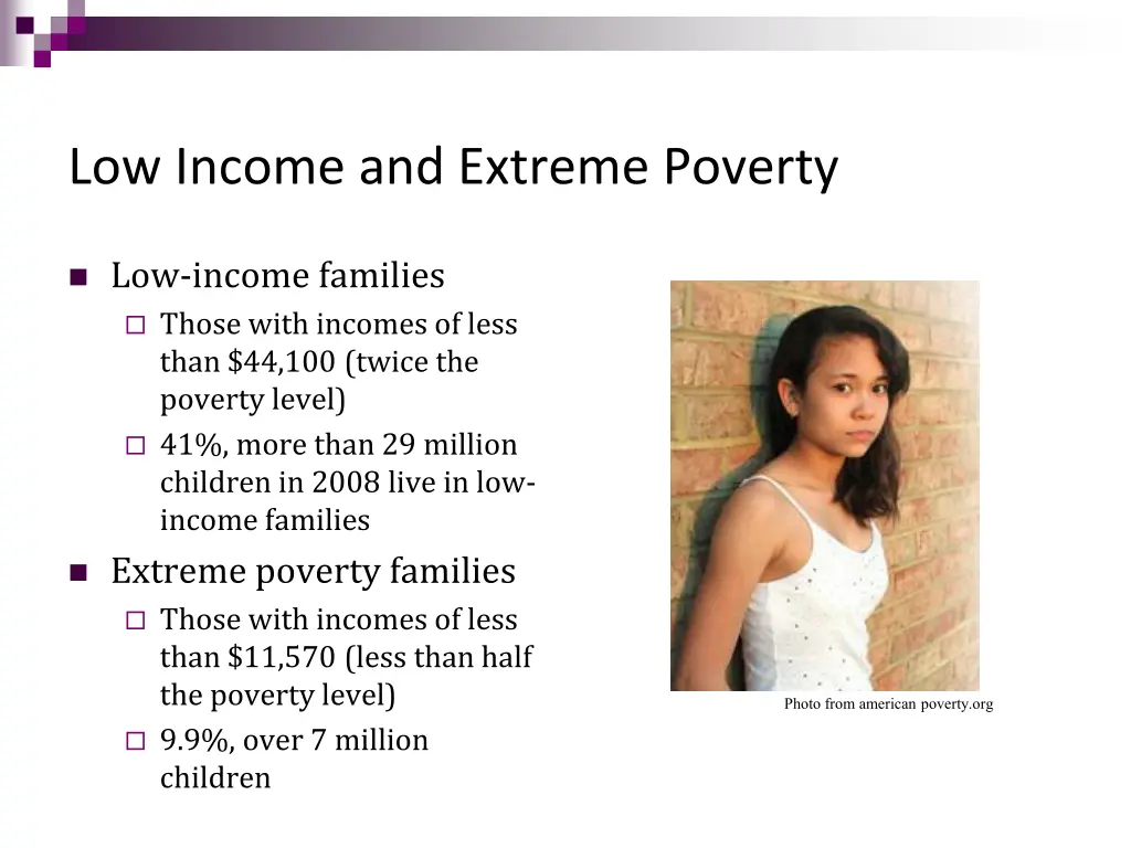 low income and extreme poverty