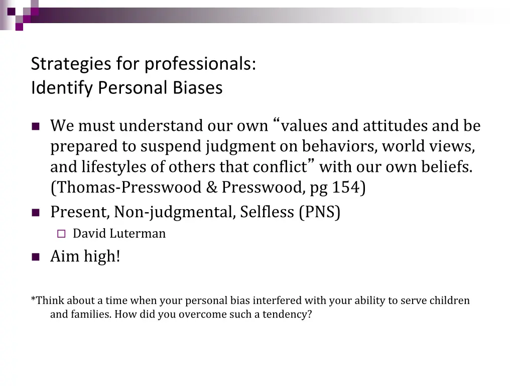 strategies for professionals identify personal