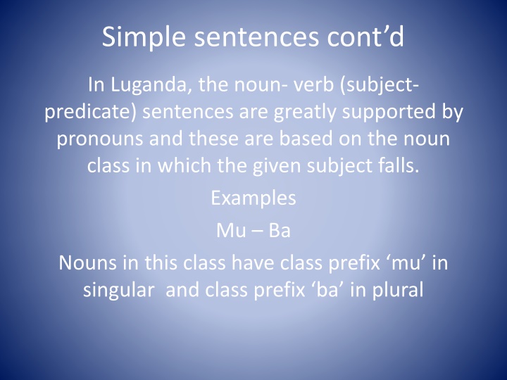 simple sentences cont d