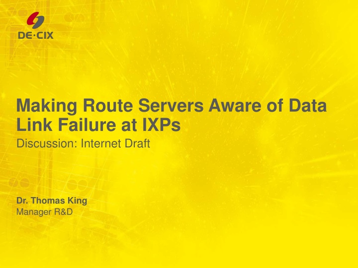 making route servers aware of data link failure