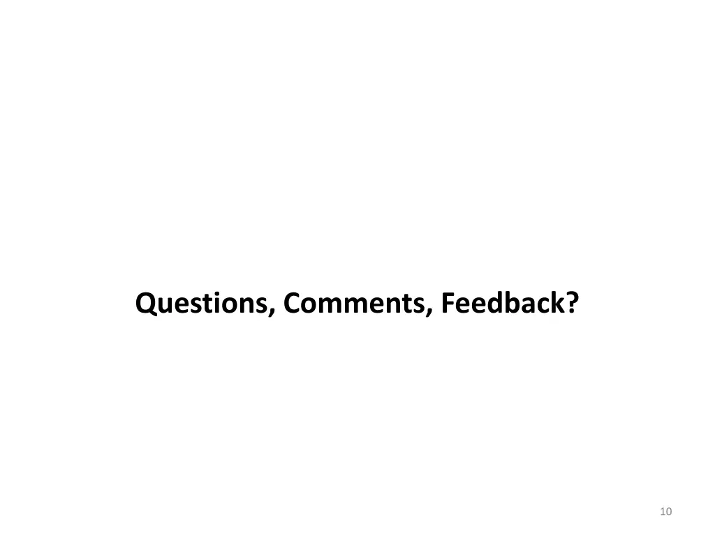 questions comments feedback