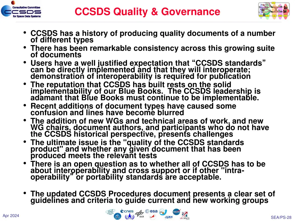 ccsds quality governance