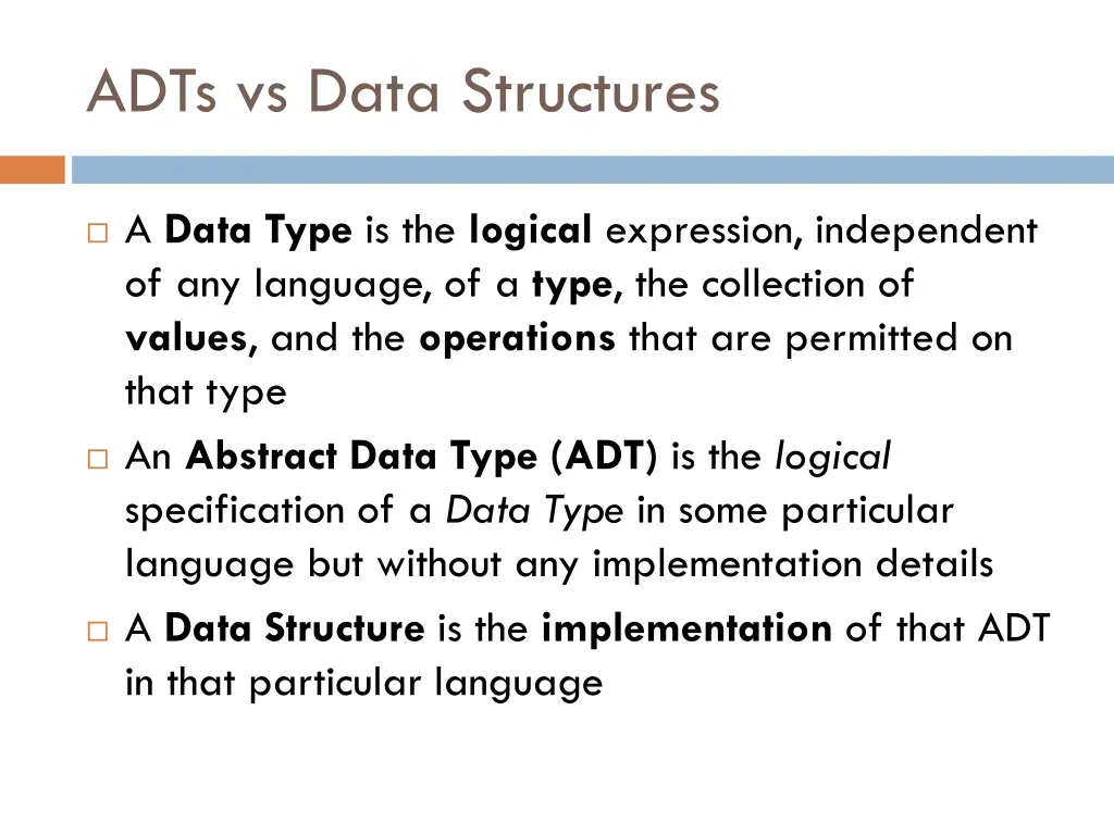 adts vs data structures