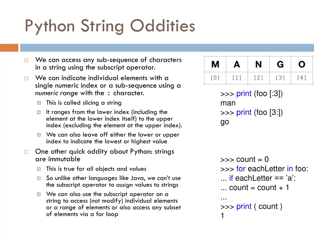 python string oddities