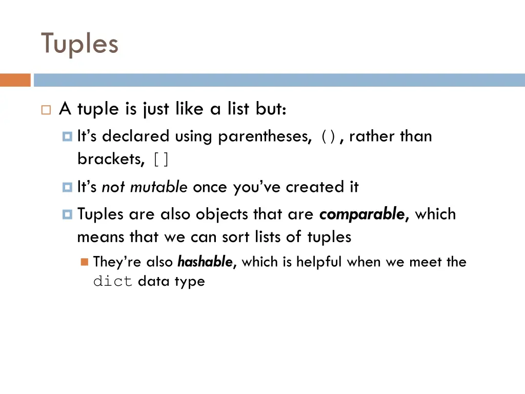 tuples