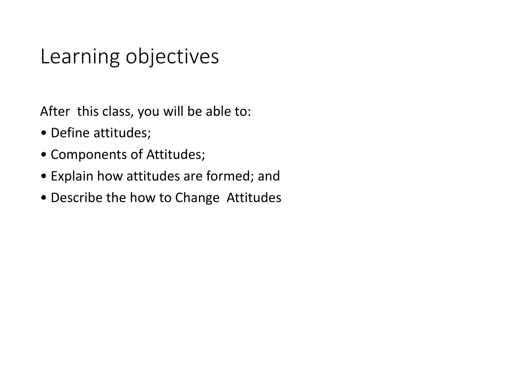 learning objectives