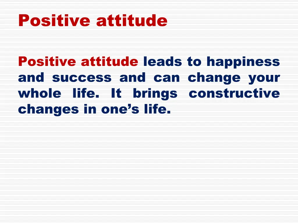 positive attitude