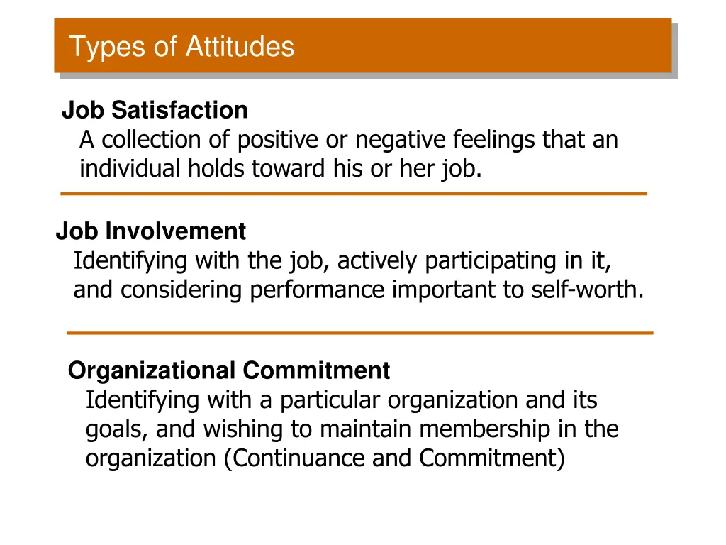 types of attitudes