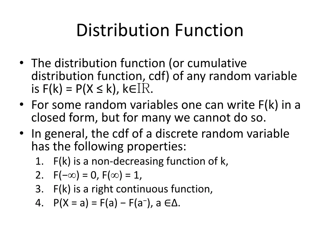 distribution function