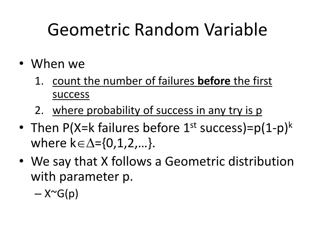 geometric random variable