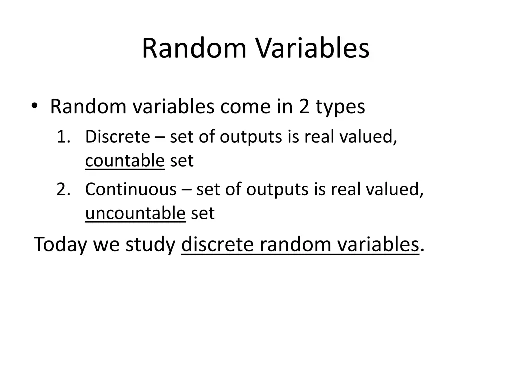 random variables 1