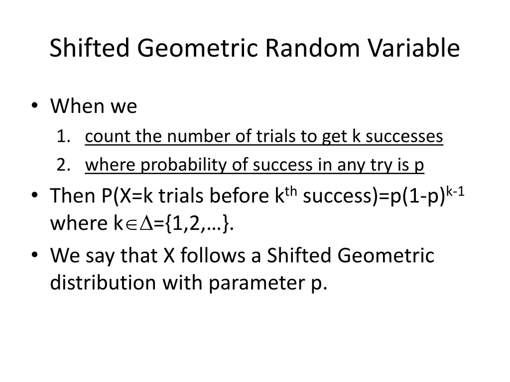 shifted geometric random variable