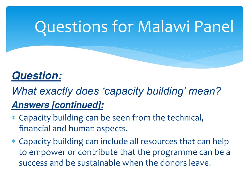 questions for malawi panel 12