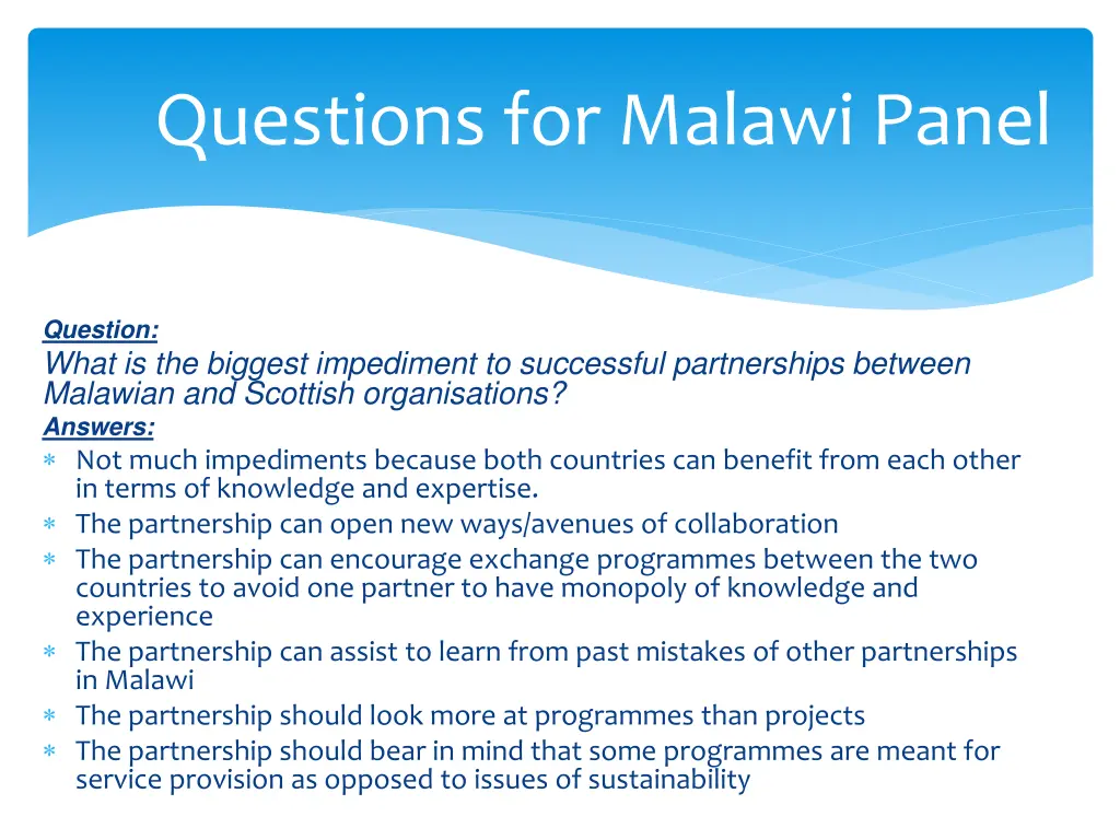 questions for malawi panel 17