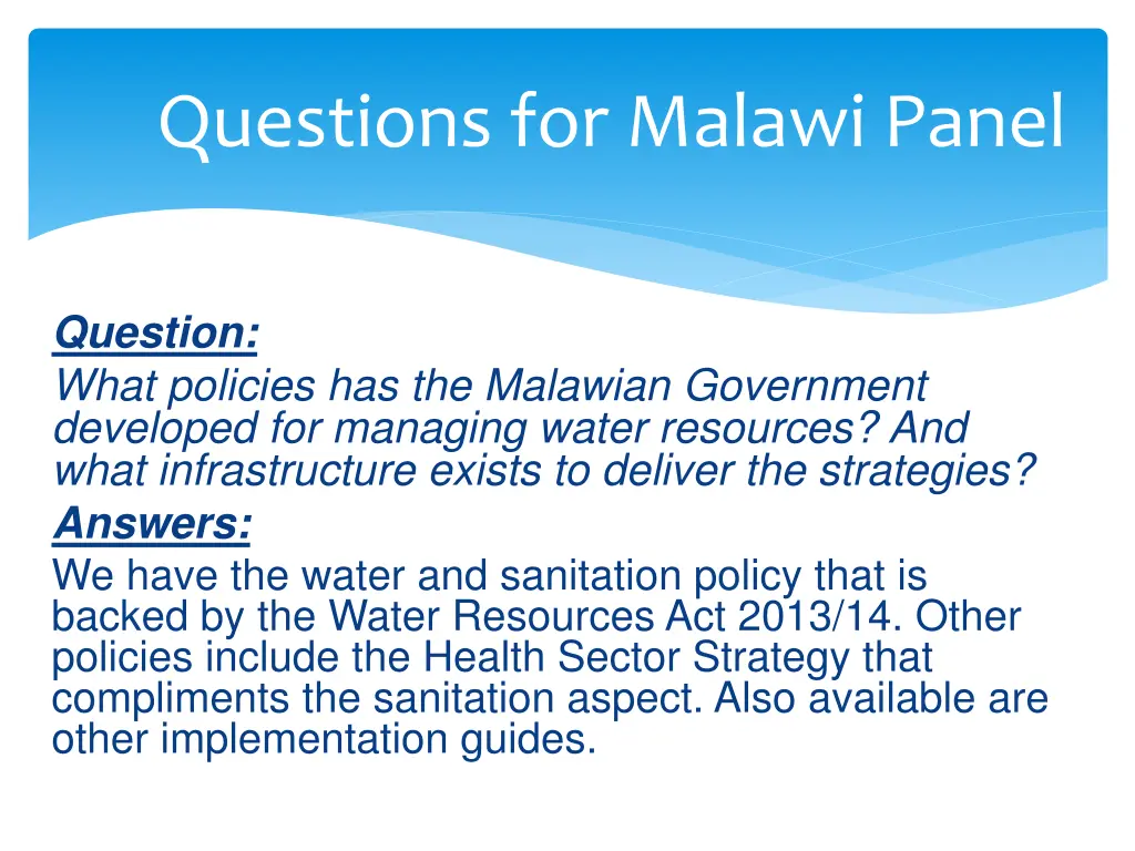 questions for malawi panel 5