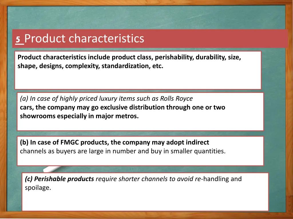 5 product characteristics